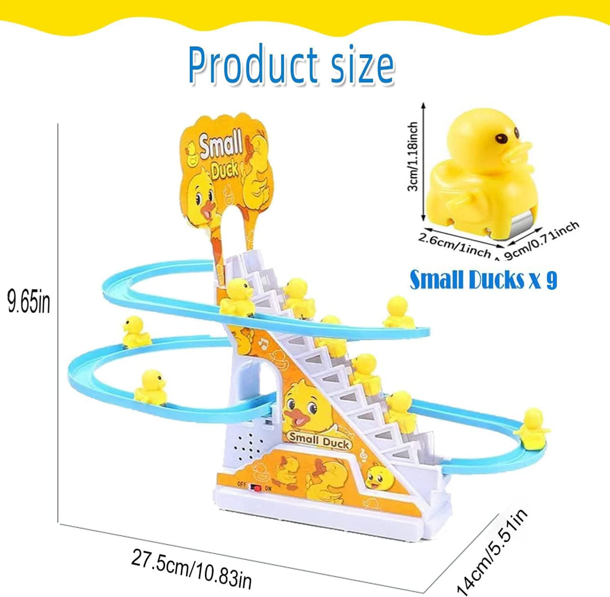 Funny Baby Toys Electric Duck Track Slide Toys Boys Ducks Climb Stairs Toy Baby LED Lights Music Roller Coaster for Kids