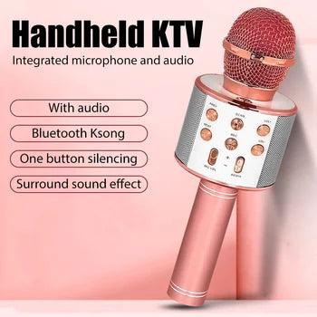 Bluetooth Handheld Karaoke Speaker Player Machine For Kids Adults Home Ktv Party For Android/iPhone/iPad/pc (random Color)