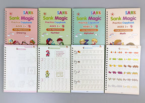 4 Pcs Set Magic Practice Book For Kids Calligraphy English Letter Baby Drawing