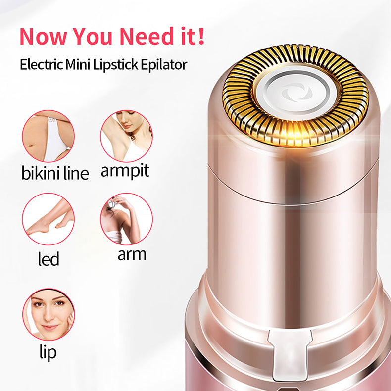Electric Eyebrow Trimmer Mini Epilator Lipstick Facial Hair Removal Portable, Painless