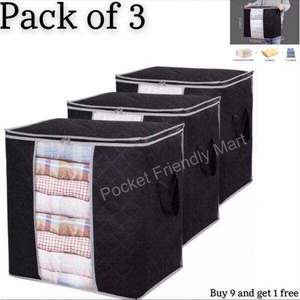 Pack Of 3 – 110gsm New Waterproof Home Storage Bag Foldable